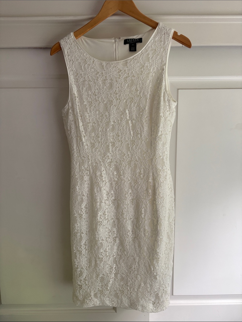 Lauren Ralph Lauren Cream Lace Sheath Dress